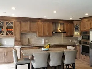 Modern Guelph kitchen with a natural wood finish